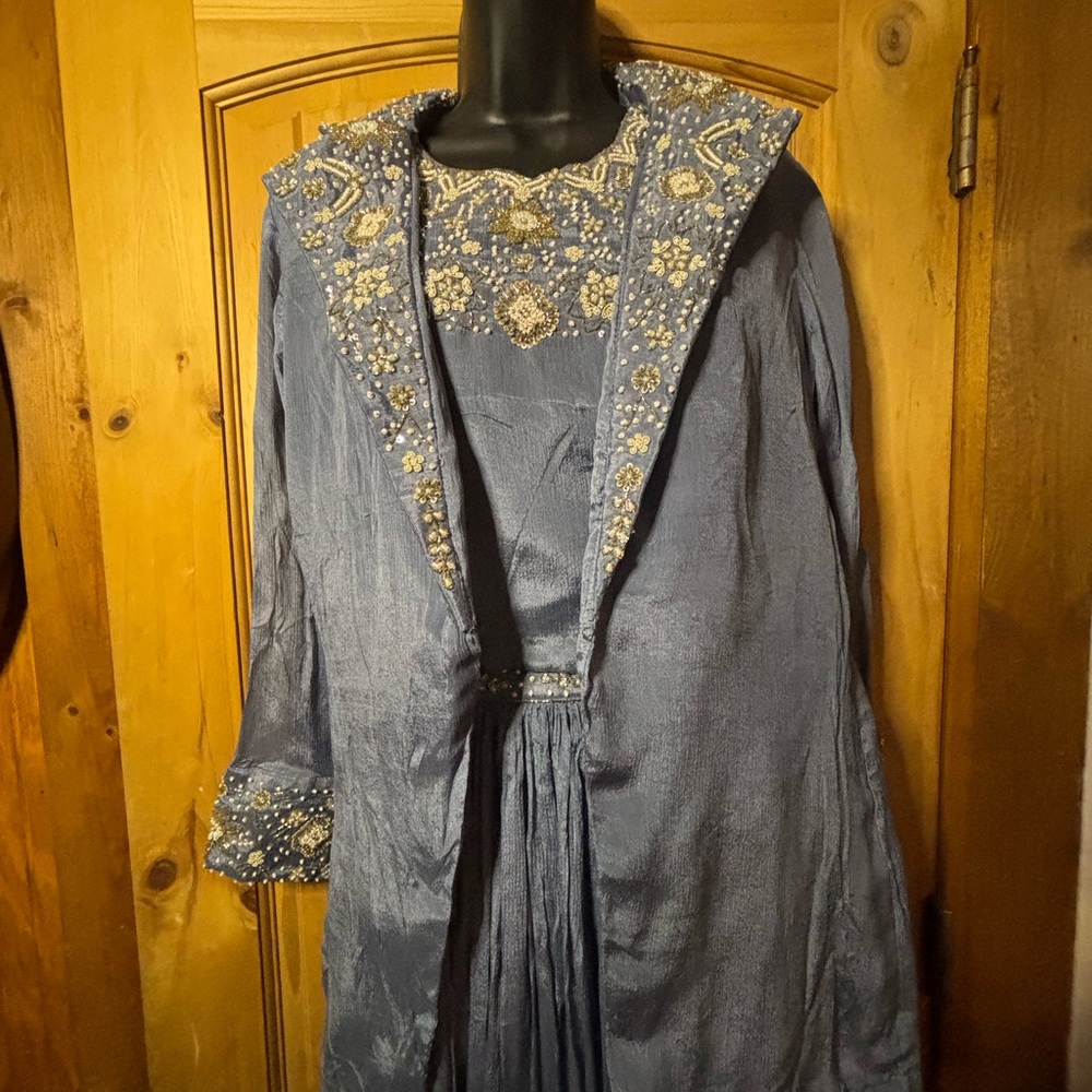 Source Unknown Blue Embellished Blazer
